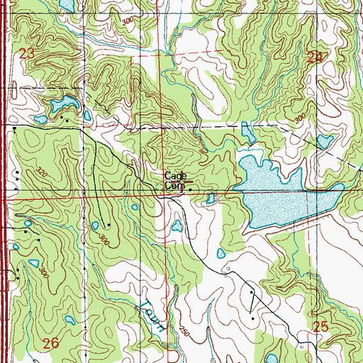 Topographic Map of Cage Cemetery, MS