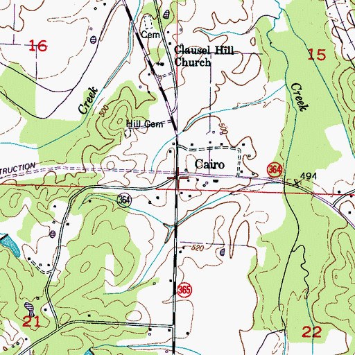 Topographic Map of Cairo, MS