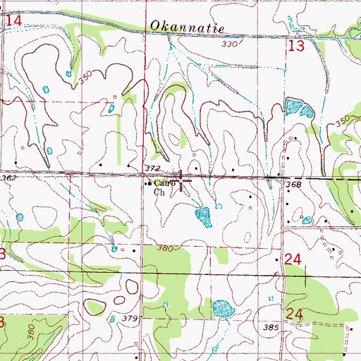 Topographic Map of Cairo Church, MS