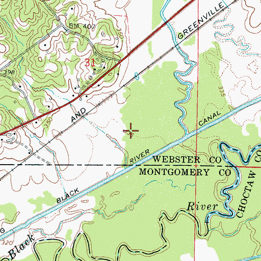 Topographic Map of Calabrella Creek, MS
