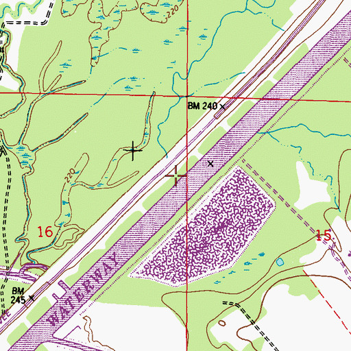 Topographic Map of Caldwell Branch, MS