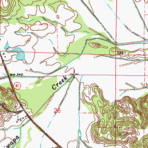 Topographic Map of Calloway Creek, MS