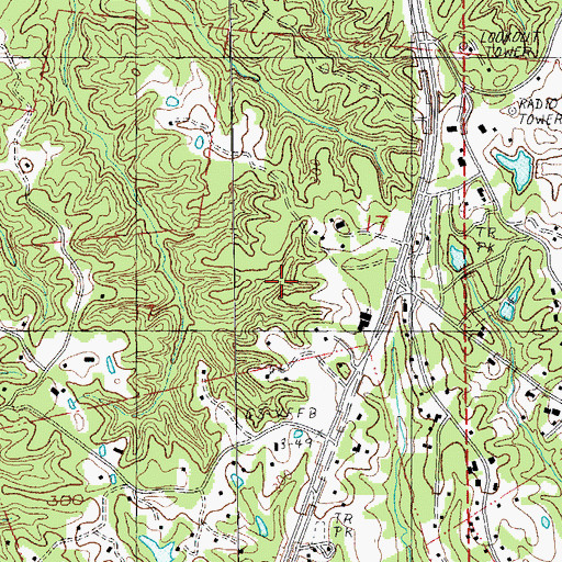 Topographic Map of Calvary Church, MS