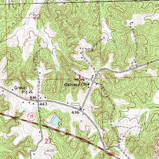 Topographic Map of Calvary Church, MS