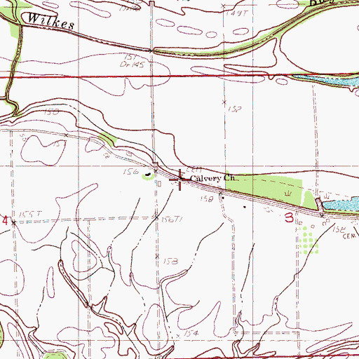Topographic Map of Calvery Church, MS