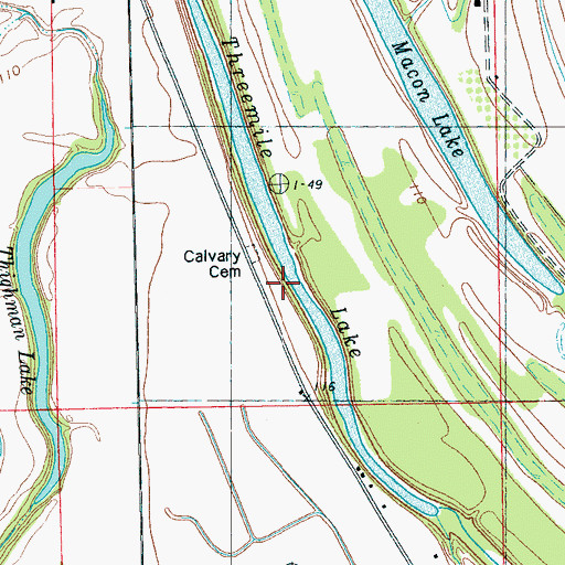 Topographic Map of Calvery Church, MS