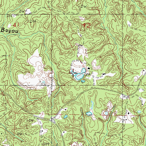 Topographic Map of Calvin Smith Cemetery, MS