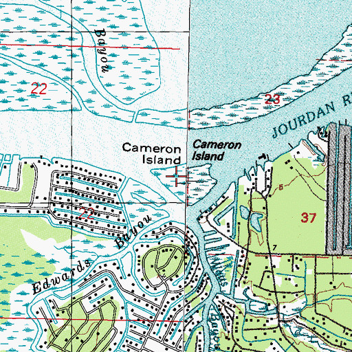Topographic Map of Cameron Island, MS