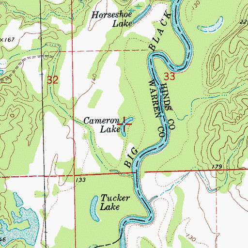 Topographic Map of Cameron Lake, MS