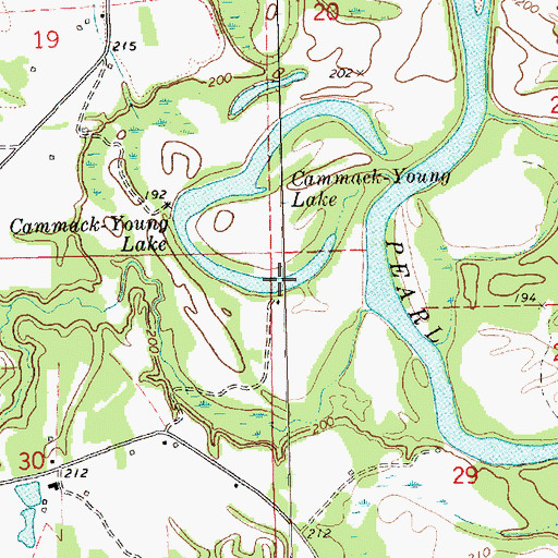 Topographic Map of Cammack-Young Lake, MS