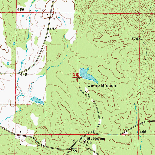 Topographic Map of Camp Binachi, MS