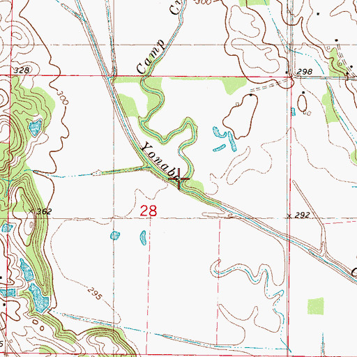 Topographic Map of Camp Creek, MS