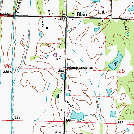 Topographic Map of Camp Creek Church, MS