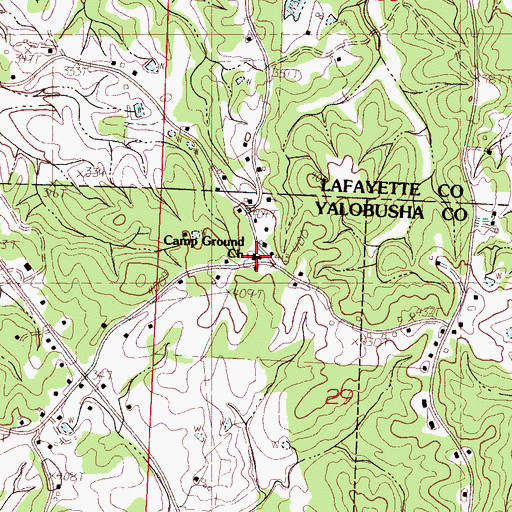 Topographic Map of Camp Ground Church, MS