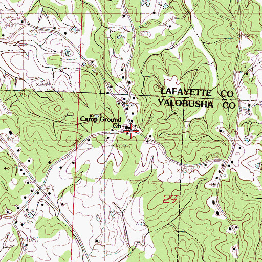 Topographic Map of Camp Ground School, MS