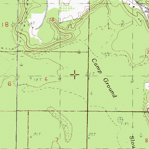 Topographic Map of Camp Ground Slough, MS