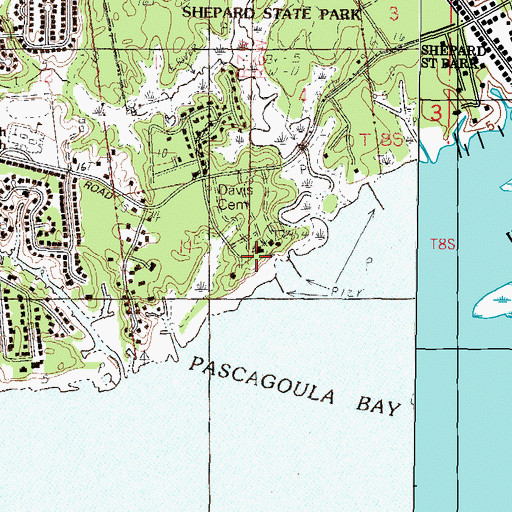 Topographic Map of Camp Lamotte, MS