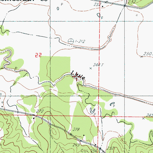 Topographic Map of Campbell Creek, MS