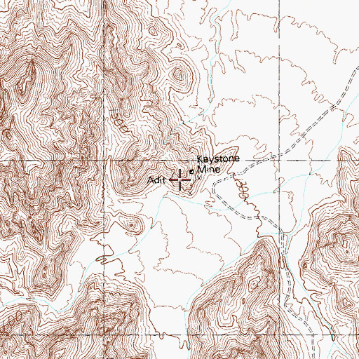 Topographic Map of Keystone Mine, AZ