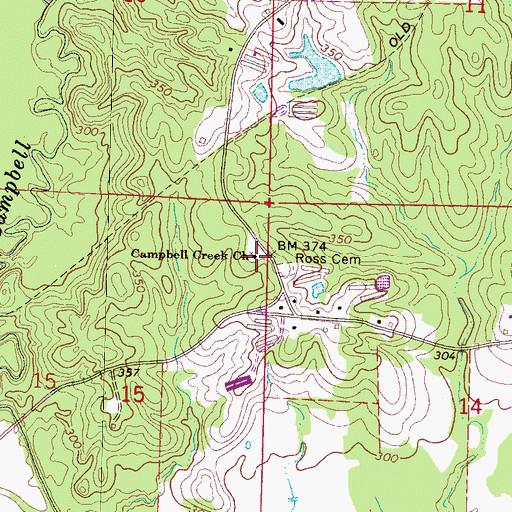 Topographic Map of Campbell Creek Church, MS