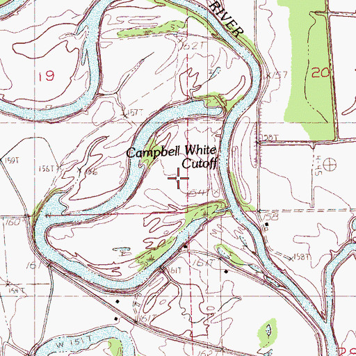 Topographic Map of Campbell White Cut-Off, MS