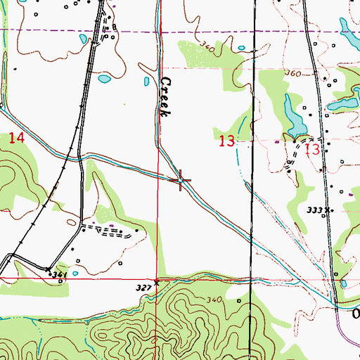 Topographic Map of Campbelltown Creek, MS