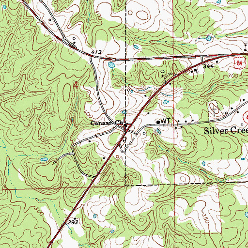 Topographic Map of Canaan Church, MS