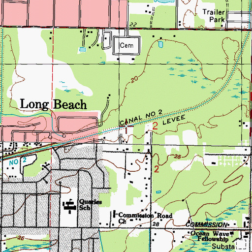 Topographic Map of Canal Number Two, MS