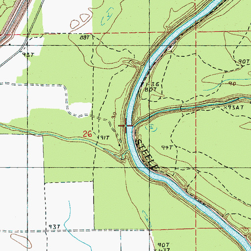 Topographic Map of Cane Bayou, MS