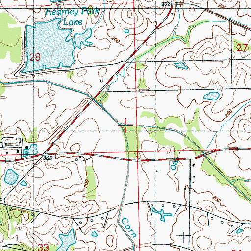 Topographic Map of Cane Creek, MS