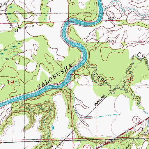 Topographic Map of Cane Creek, MS