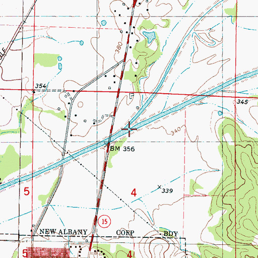 Topographic Map of Cane Creek, MS