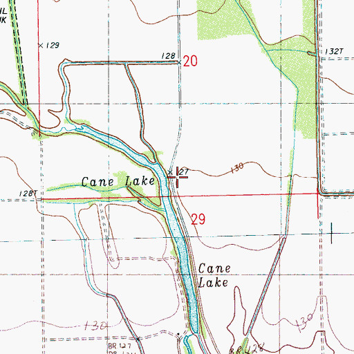Topographic Map of Cane Lake, MS