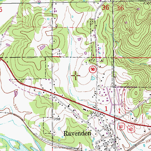 Topographic Map of Township of Thacker, AR
