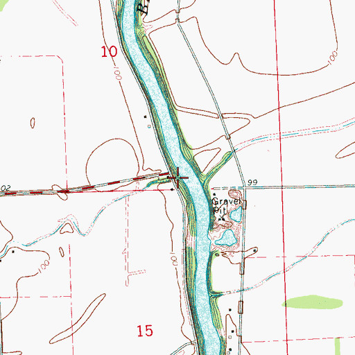 Topographic Map of Caney Bayou, MS