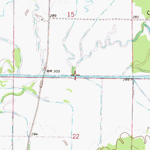 Topographic Map of Caney Branch, MS