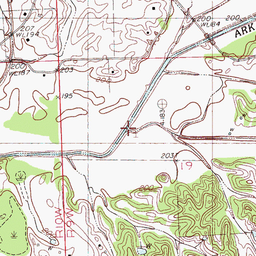 Topographic Map of Caney Creek, MS