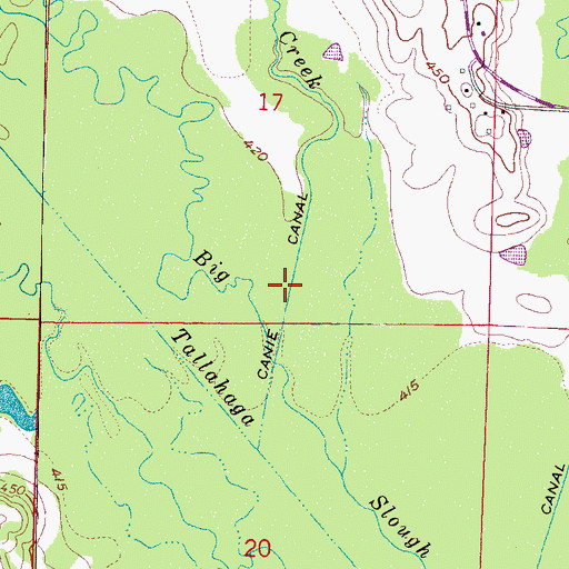 Topographic Map of Canie Canal, MS
