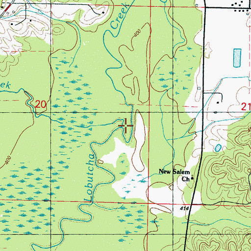 Topographic Map of Canna Creek, MS