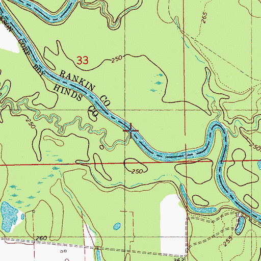 Topographic Map of Cany Creek, MS