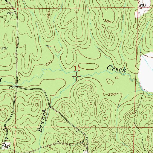 Topographic Map of Cap Branch, MS