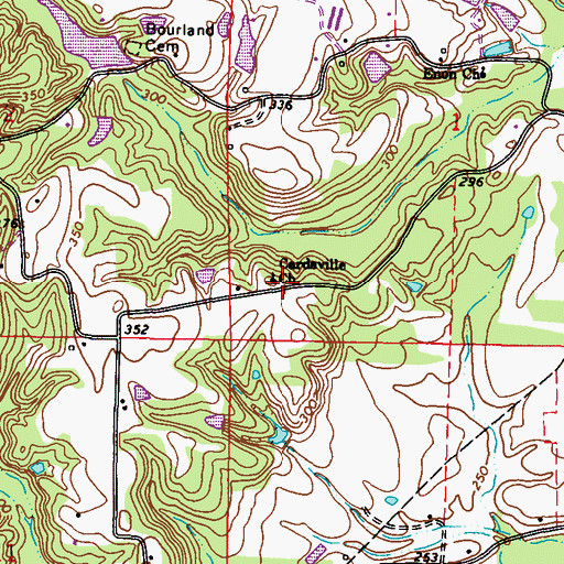 Topographic Map of Cardsville Church, MS