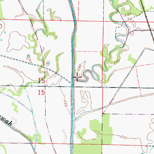 Topographic Map of Carmichael Creek, MS