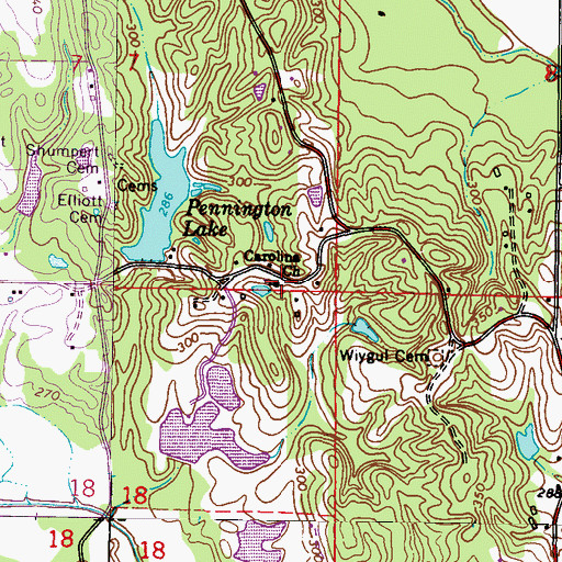 Topographic Map of Carolina Church, MS