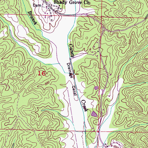 Topographic Map of Caroline Branch, MS