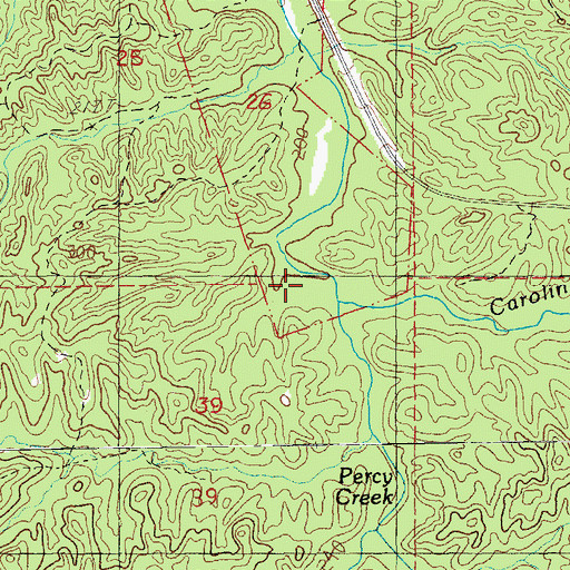 Topographic Map of Caroline Creek, MS