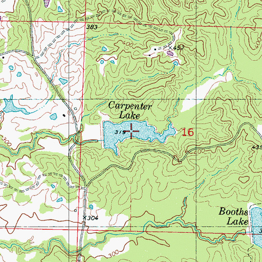 Topographic Map of Carpenter Lake, MS