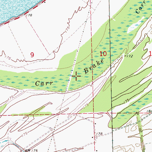 Topographic Map of Carr Brake, MS
