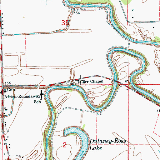 Topographic Map of Carr Chapel, MS