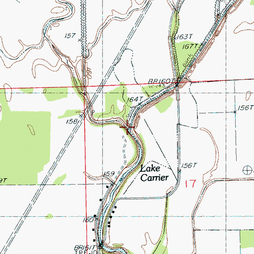 Topographic Map of Lake Carrier, MS